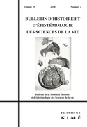 Bulletin d'histoire et d'épistémologie des sciences de la vie, v. 25, no 02